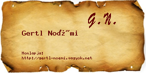 Gertl Noémi névjegykártya